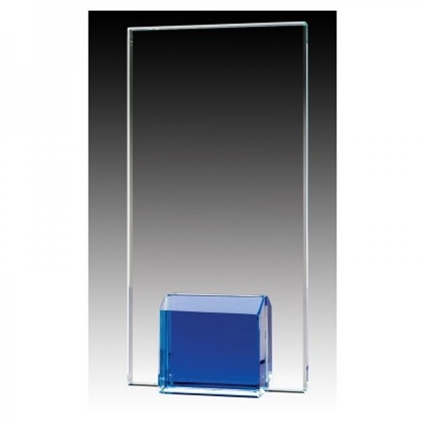 Blue Glass Trophy 7" H - GL1803A-BU