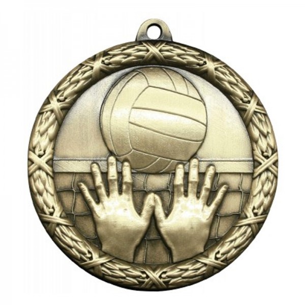 Gold Volleyball Medal 2.5" - MST417G