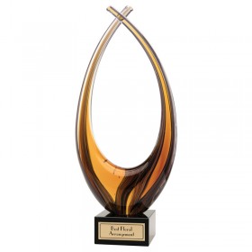 Amber Glass Trophy 10" H - GA 6018