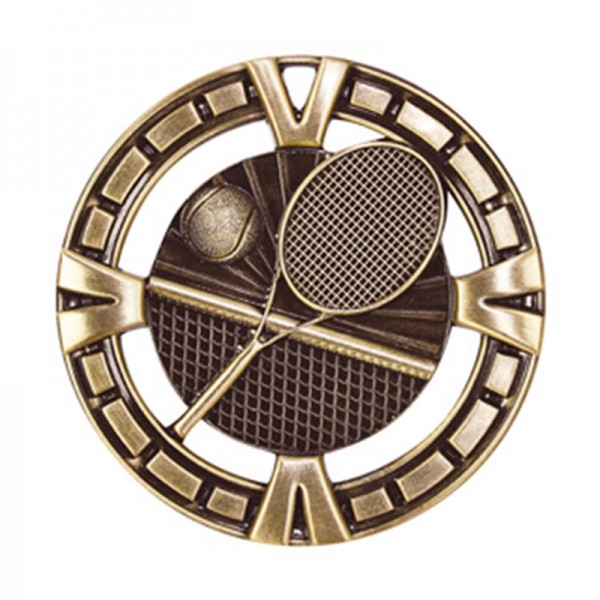 Gold Tennis Medal 2.5" - MSP415G