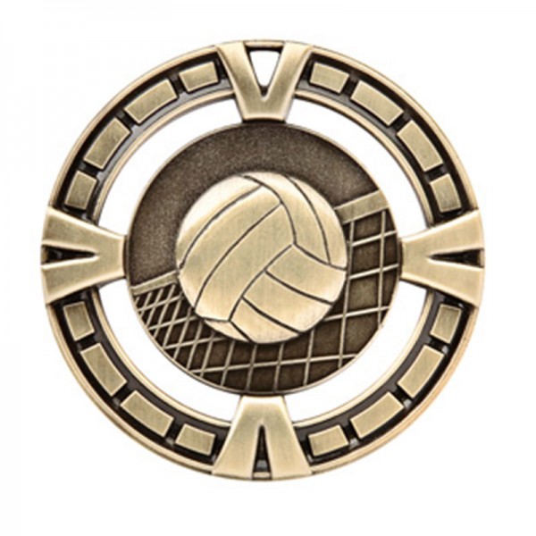 Gold Volleyball Medal 2.5" - MSP417G