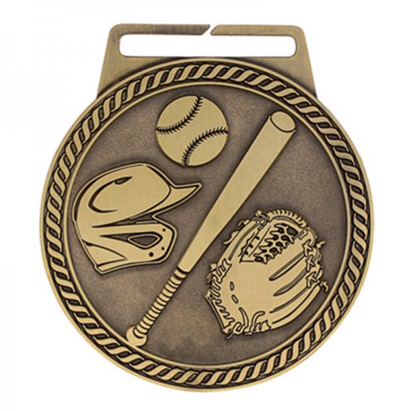 Gold Baseball Medal 3" - MSJ802G