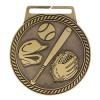 Médaille Or Baseball 3 po MSJ802G