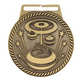 Gold Curling Medal 3" - MSJ847G