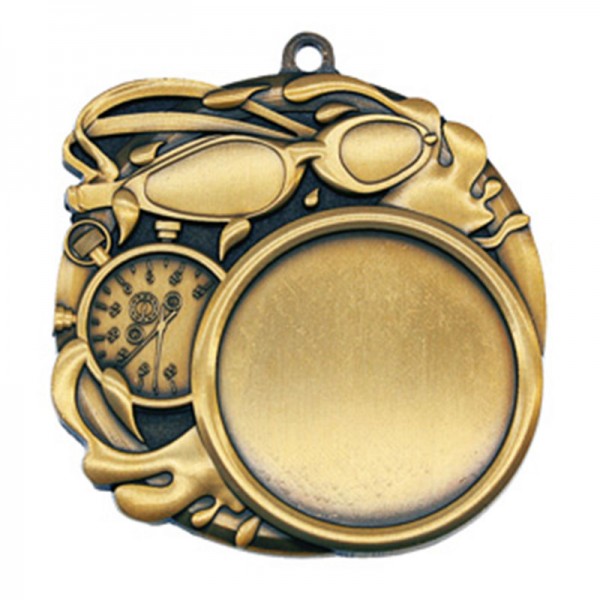 Gold Swimming Medal 2.5" - MSI-2514G front