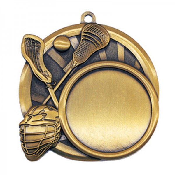 Gold Lacrosse Medal 2.5" - MSI-2528G front