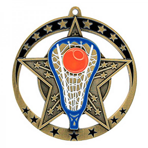 Gold Lacrosse Medal 2.75" - MSE642G