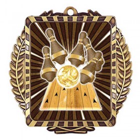 Gold 5-PIN Bowling Medal 3.5" - MML6005G