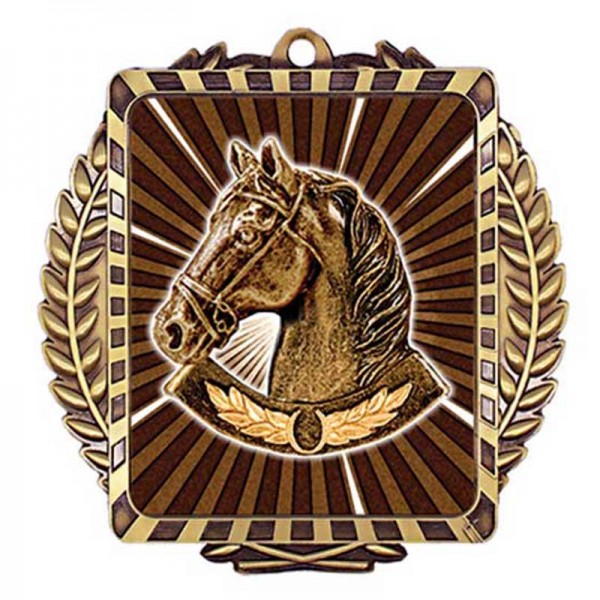 Gold Equestrian Medal 3.5" - MML6043G