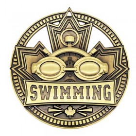 Gold Swimming Medal 2.75" - MSN514G