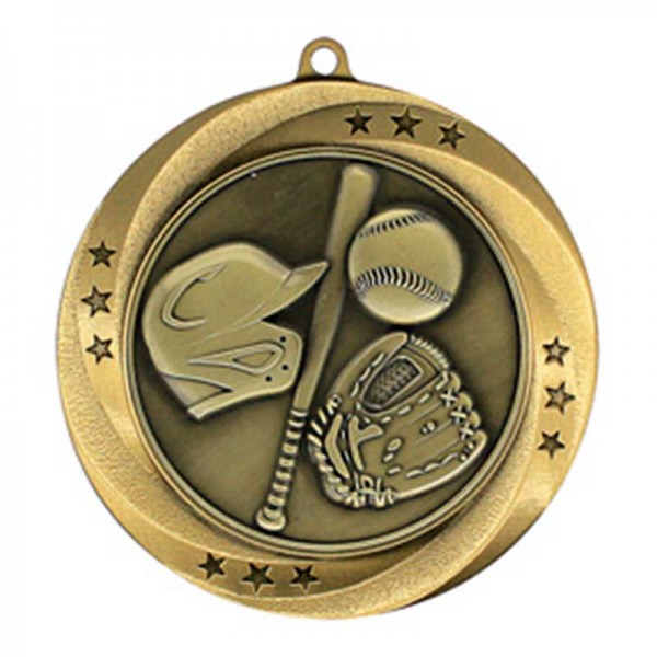 Médaille Or Baseball 2 3/4 po MMI54902G