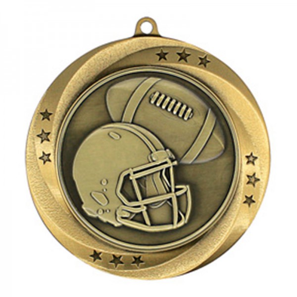 Gold Football Medal 2.75" - MMI54906G