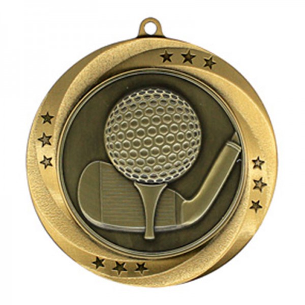 Gold Golf Medal 2.75" - MMI54907G
