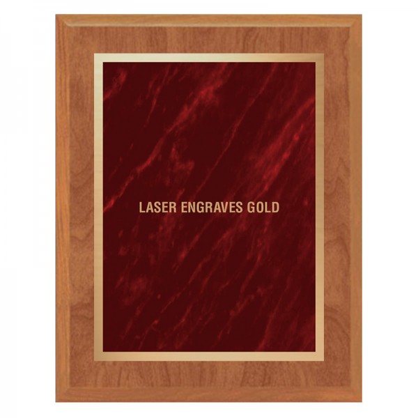 Maple and Red Plaque PLV465-MAPLE-RED-LASER
