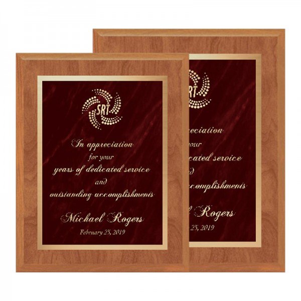 Maple and Red Plaque PLV465-MAPLE-RED-SIZES