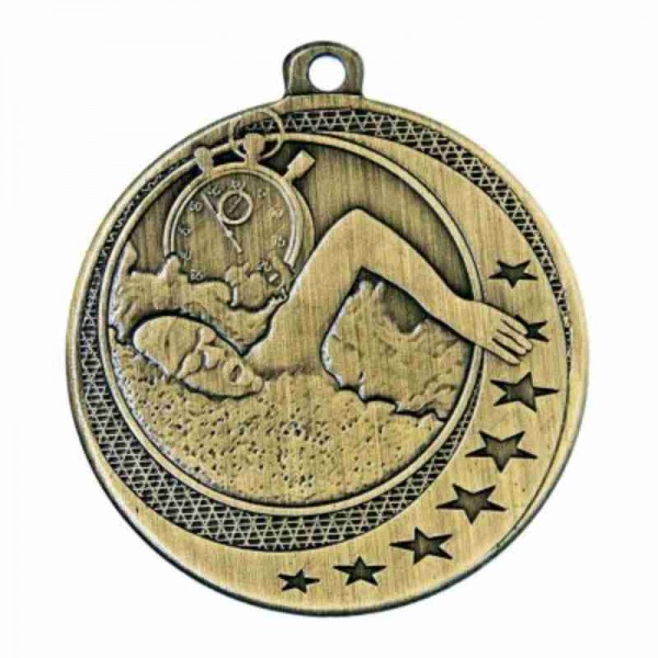 Gold Swimming Medal 2" - MSQ14G