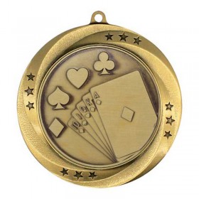 Gold Poker Medal 2.75" - MMI54934G