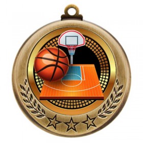 Gold Basketball Medal 2.75" - MMI4770G-PGS003