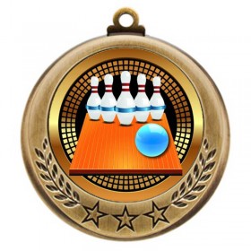 Gold 5-Pin Bowling Medal 2.75" - MMI4770G-PGS005