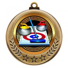 Gold Curling Medal 2.75" - MMI4770G-PGS047