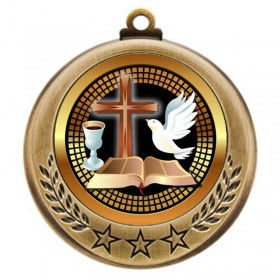 Gold Religion Medal 2.75" - MMI4770G-PGS058