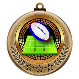 Gold Rugby Medal 2.75" - MMI4770G-PGS061