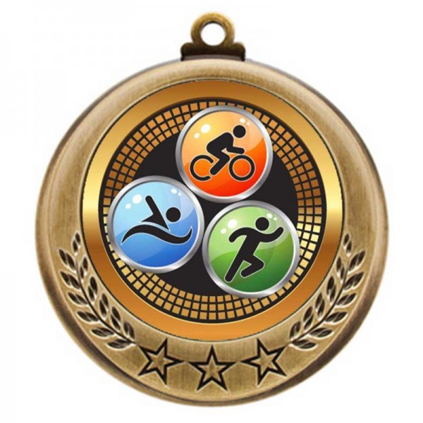 Médaille Triathlon Or 2.75" - MMI4770G-PGS070