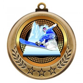 Gold Snowboard Medal 2.75" - MMI4770G-PGS081