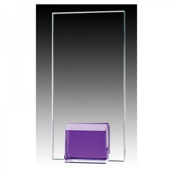 Purple Glass Trophy 8" H - GL1802B-PU
