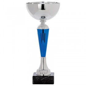 Silver and Blue Cup 11" H - EC1243
