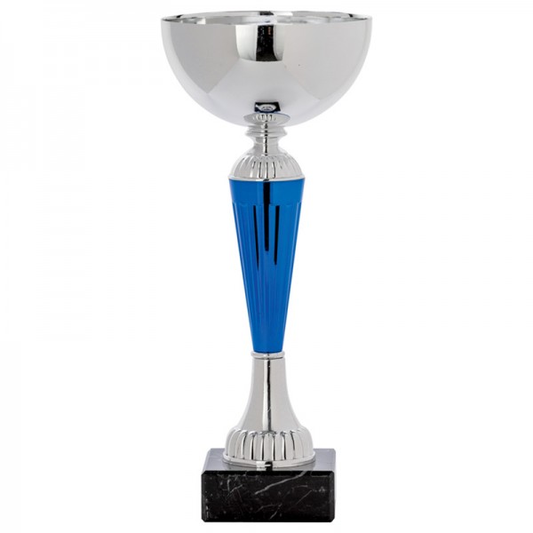 Silver and Blue Cup 11" H - EC1243
