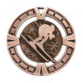 Bronze Skiing Medal 2.5" - MSP482Z