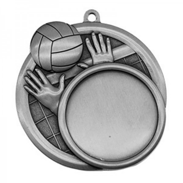 Silver Volleyball Medal 2.5" - MSI-2517S front