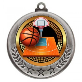 Médaille Basketball Argent 2.75" - MMI4770S-PGS003