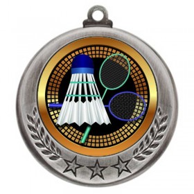 Médaille Badminton Argent 2.75" - MMI4770S-PGS027