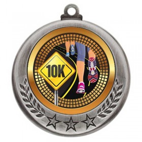 Silver 10K Run Medal 2.75" - MMI4770S-PGS072
