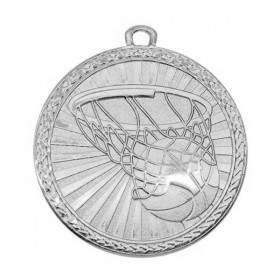 Silver Basketball Medal - 2" MSB1003S