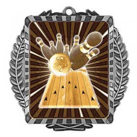 Silver 10-PIN Bowling Medal 3.5" MML6004S