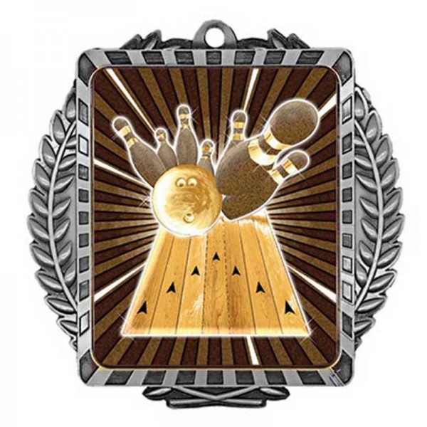 Silver 10-PIN Bowling Medal 3.5" MML6004S