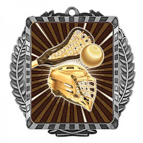 Médaille Lacrosse Argent 3.5" - MML6028S