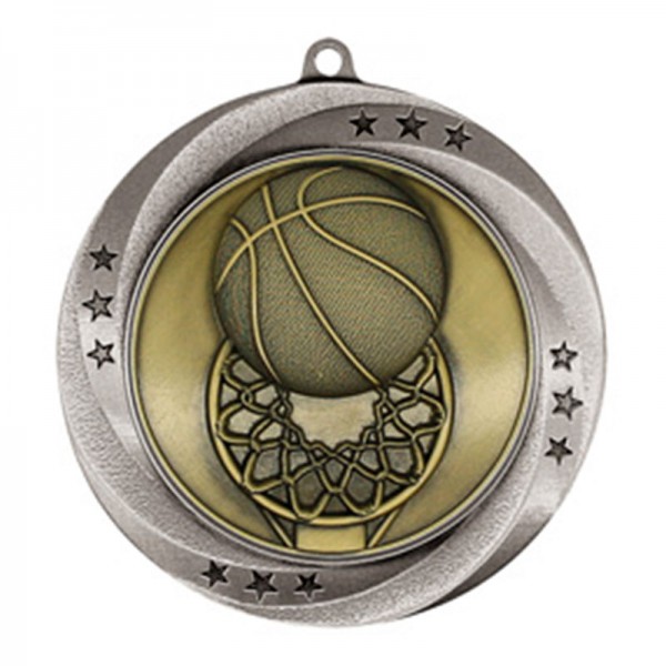 Silver Basketball Medal 2.75" - MMI54903S