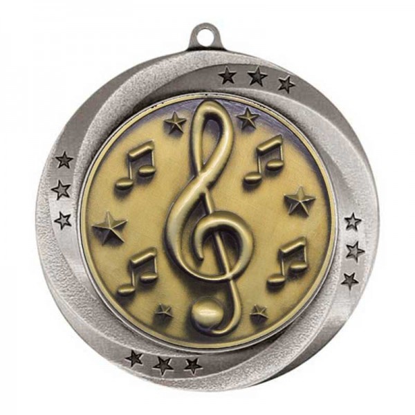 Médaille Musique Argent 2.75" - MMI54930S