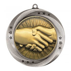 Silver Handshake Medal 2.75" - MMI54958S