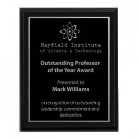 Black and Silver 8 x 10 Plaque - PLV120-810-BKS