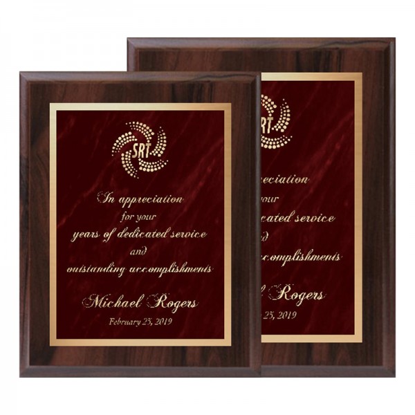 Cherrywood and Red 8 x 10 Plaque PLV465E-CW-RD sizes