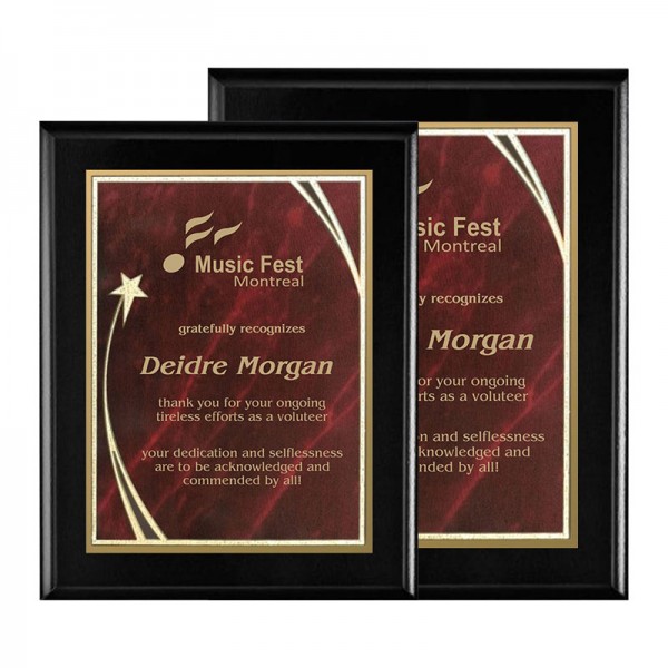 Plaque 8 x 10 Black and Red PLV562E-BK-RD sizes