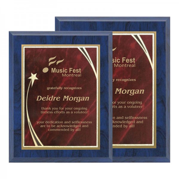 Plaque 9 x 12 Blue and Red PLV562G-BU-RD sizes