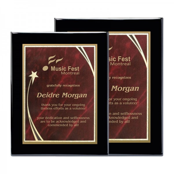 Shooting Star Plaque 9 x 12 PPF214G-BK-RD sizes