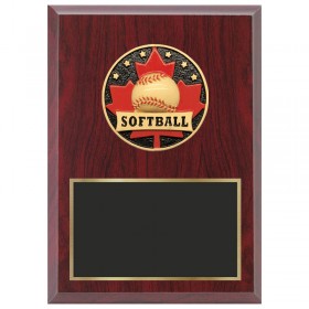 Red Softball Plaque 1870-XCF126