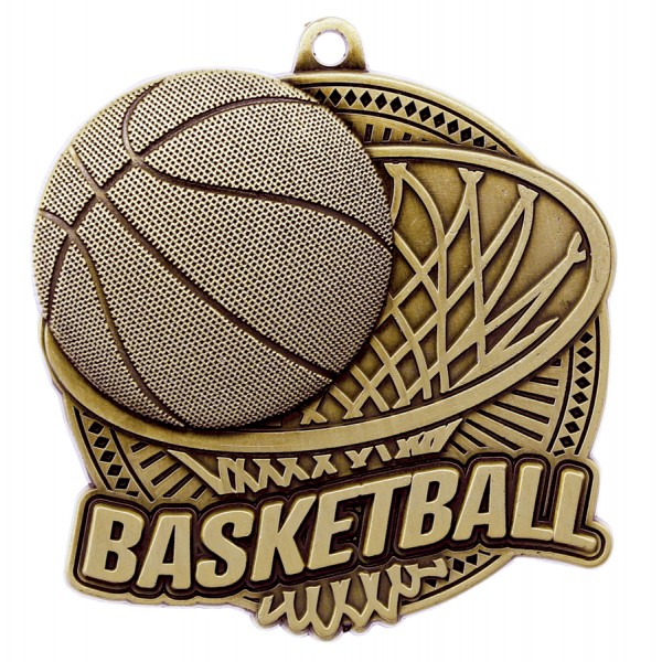 Gold Basketball Medal 2.25" - MSK03G